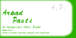 arpad pasti business card